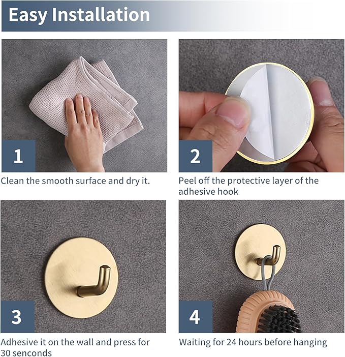 Adhesive Hooks Heavy Duty Waterproof in Shower Hooks - Image 7