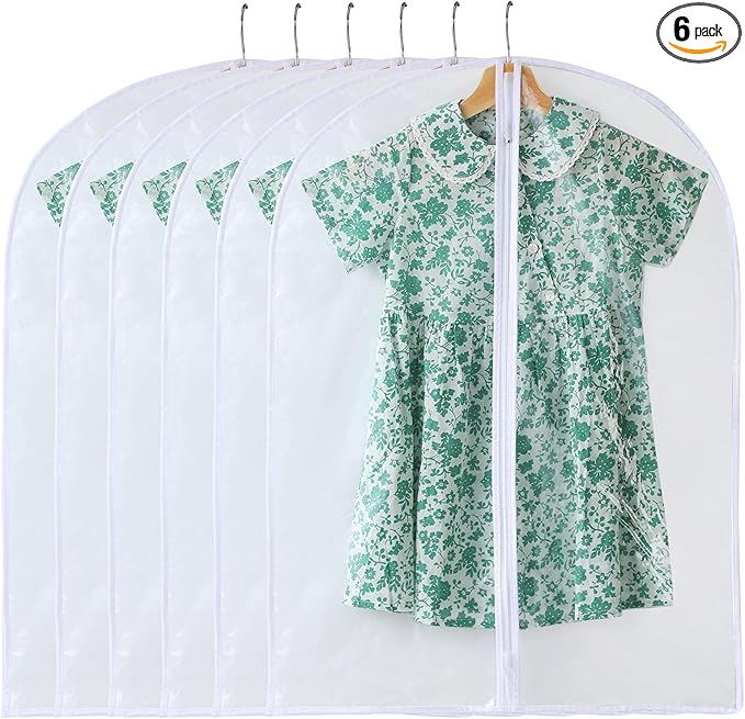 Garment Bags for Hanging Clothes, Plastic Dustproof Suit Bag, Coat Protector by Perber