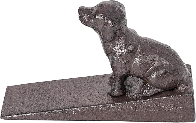 Sungmor Heavy Duty Cast Iron Dog Door Stops | Decorative Cute Animal Statue by Sungmor