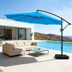 wikiwiki 10ft Patio Umbrella with Base Included, Outdoor Offset Cantilever Umbrella with Sandbag Base for Backyard, Garden and Pool, Easy to Tilt and Crank, Royal Blue - Image 9