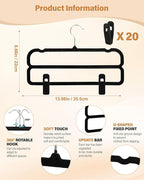 Velvet Pants Hangers with Double Non Slip Bar - Image 5