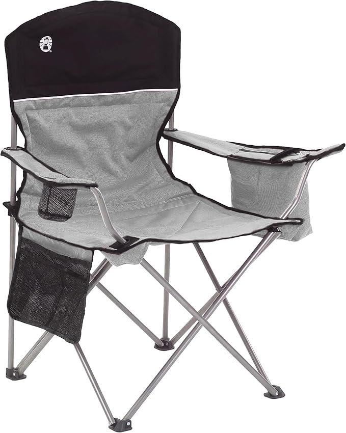 Coleman Portable Camping Chair with 4-Can Cooler, Cushioned Seat & Back with Side Pockets & Cup Holder, Carry Bag Included, Great for Camping, Tailgating, Firepits, Patio, & More by Coleman