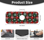 Merry Christmas Snowflakes Red Green Lattice Plaid Kitchen Sink Splash Guard - Image 2