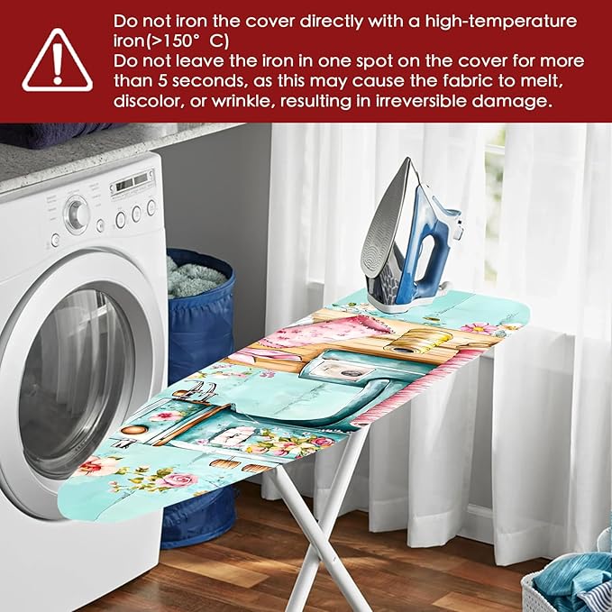 Nuxovilar Floral Sewing Machine Pattern Ironing Board Cover, 15×54 inch - Image 6