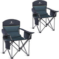 ALPHA CAMP Heavy Duty Camping Chair 500LBS Capacity, Oversized Folding Chair for Heavy People, Padded Portable Outdoor Chair with Cooler Bag & Cup Holder for Camping, Fishing, Beach by ALPHACAMP