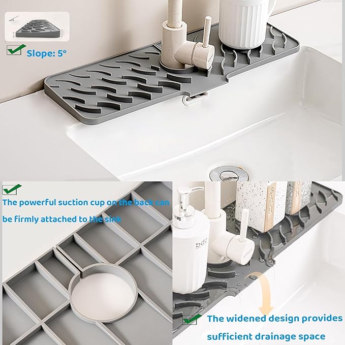 Silicone Faucet Splash-Proof pad, Universal Faucet Cover, Suitable - Image 4