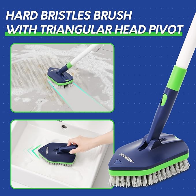 BOOMJOY 4 in 1 Shower Cleaning Brush, Grout Brush - Image 3