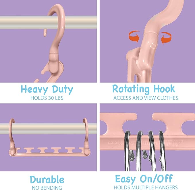 Wonder Hanger Max 10-Pack Space Saving Hangers, Reinforced Hooks Swivels 360° - Image 3