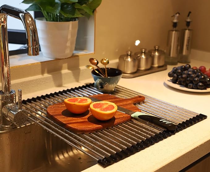 Ahyuan Roll up Dish Drying Rack Over The Sink Kitchen Roll up Sink Drying Rack - Image 3