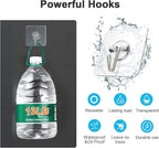 Adhesive Hooks Removable Wall Hooks 13 LB Ceiling Hook Transparent Seamless - Image 4