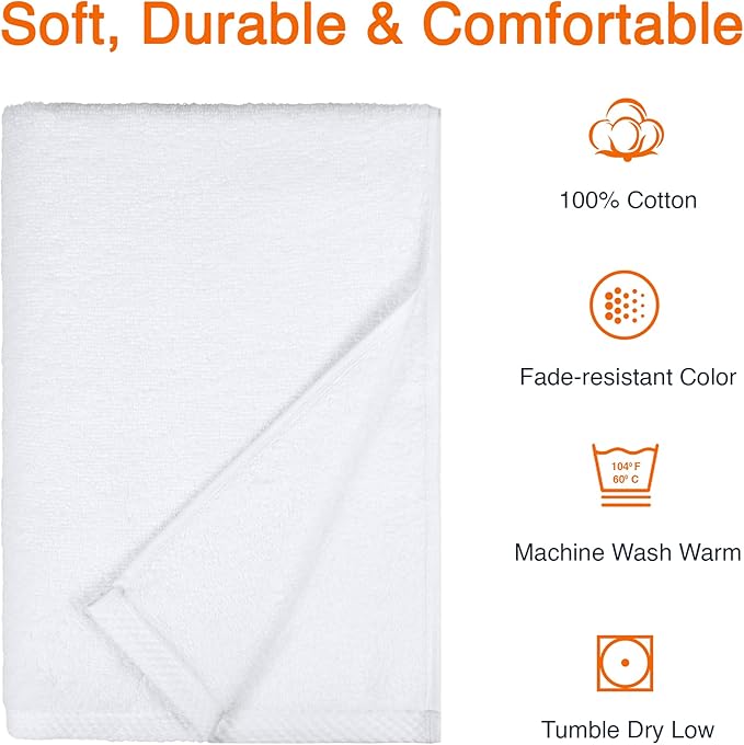 Amazon Basics Lightweight Quick-Dry Bath Towel, 100% Cotton, 2 Piece - Image 4