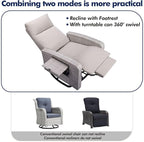 Outdoor Recliner Chair Set of 2, Wicker Patio Recliners with Adjustable Backrest and Extended Foot Rest, Reclining Patio Chairs with Flip Table & Removable Cushion Cover for Porch - Image 6