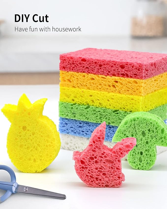 ARCLIBER Cellulose Sponges, Heavy Duty Scrub Kitchen Sponge, Clean Tough Messes - Image 7