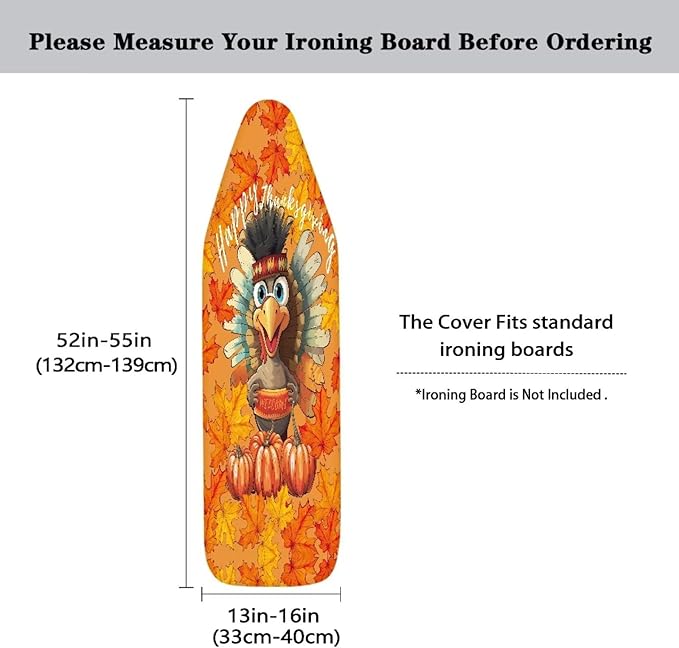 ZDCUSTOM Autumn Fall Ironing Board Cover 13x52 Inch Standard Ironing Board Cover - Image 4
