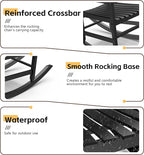 Patio Rocking Chair Outdoor Set of 1,Weather Resistant Poly Resin Oversized Porch Rocker,High Back Smooth Design,350lb Weight Capacity,Indoor Outdoor Use - Image 4