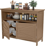 HIPS All-Weather Outdoor Storage Cabinet,Outdoor Sideboard with Magnetic Doors,3-Shelves Patio Storage Cabinet, Used for Garden,Buffet Cabinet,TV Stand, Bar Table,Balcony by CONGFUTT