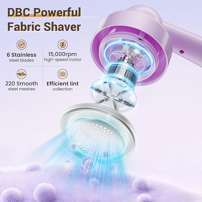 DBC Rechargeable Fabric Shaver and Lint Remover, 2.7" Sweater Shaver - Image 3