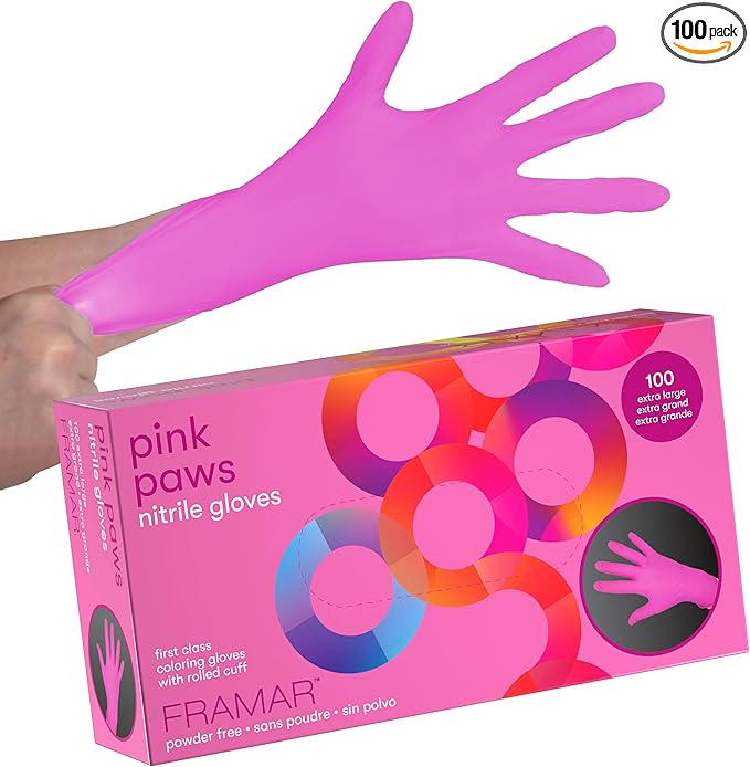 FRAMAR Pink Gloves Disposable Latex Free XL – Pink Nitrile Gloves xl, Nitrile by FRAMAR