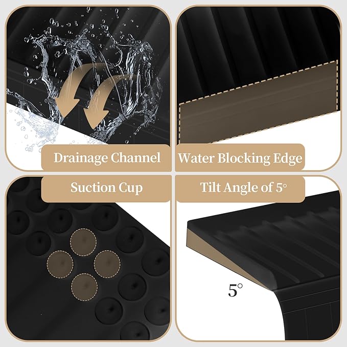 Sink Edge Protector with Suction Cup, Silicone Sink Splash Guard - Image 4
