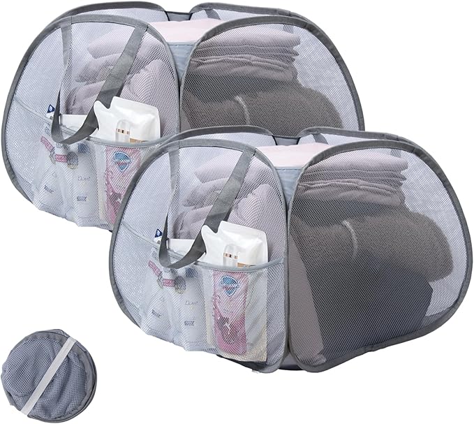 Collapsible Laundry Basket, 90L Foldable Pop Up Laundry Hamper by HEDONLEE