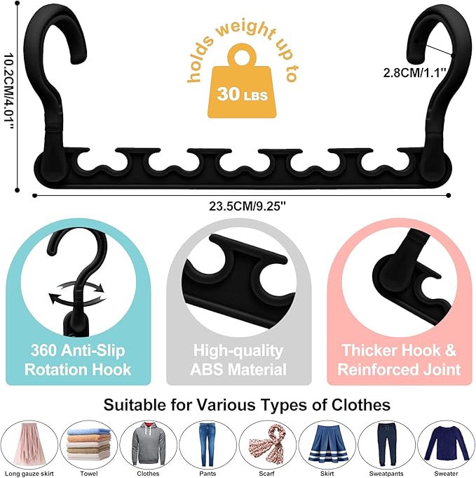 24-Pack-Closet-Organizers-and-Storage, Closet-Organizer-Hangers 5 Holes - Image 6