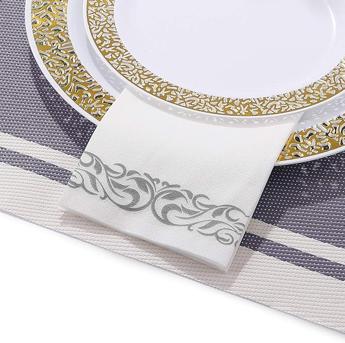 200 Disposable Hand Towels Soft and Absorbent Linen Feel Dinner Napkin Durable - Image 3