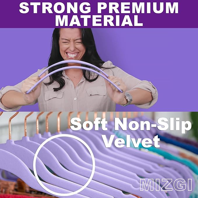 MIZGI Premium Velvet Hangers Heavy Duty - Image 2