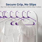 SereneLife Premium 10 Pack Plastic Hangers, Lightweight, Space Saving Clothes - Image 3