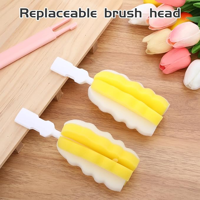 4 Pcs Bottle Brush Sponge, Cup Water Bottle Sponge Brush Cleaner, Detachable - Image 5