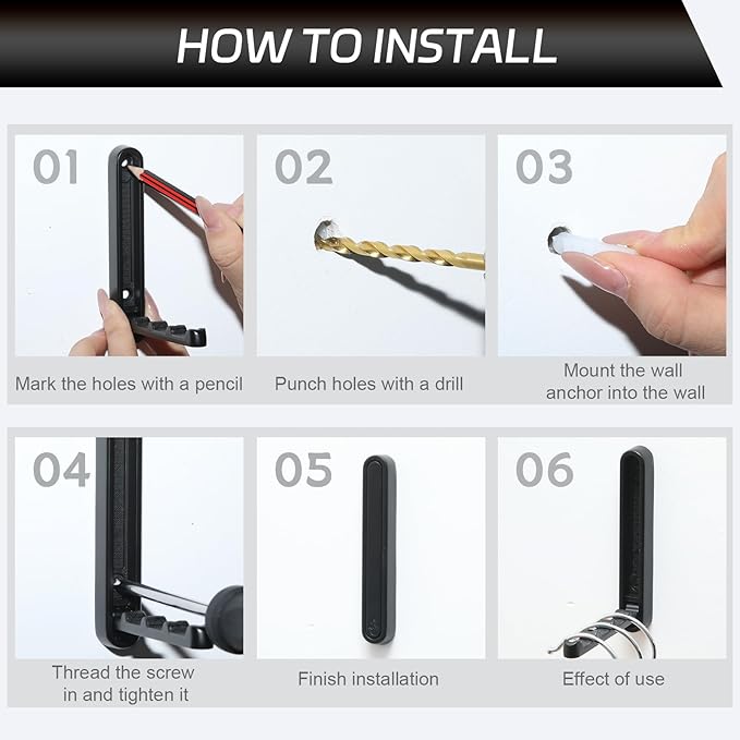 2 Pcs Folding Coat Hooks, 4.33 in Extended Foldable Black Wall Hooks Heavy Duty - Image 6