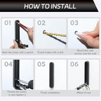 2 Pcs Folding Coat Hooks, 4.33 in Extended Foldable Black Wall Hooks Heavy Duty - Image 6
