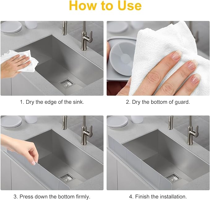 EEEKit Silicone Kitchen Sink Splash Guard, Sink Splash Protector - Image 5