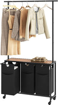 Laundry Sorter 3 Section, Rolling Laundry Hamper by Yatiney