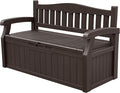 Devoko 80 Gallon Storage Bench Deck Box Lockable for Patio Furniture, Garden Decor and Outdoor Seating for Cushions, Garden Tools and Pool Supplies(Dark Brown) by DEVOKO