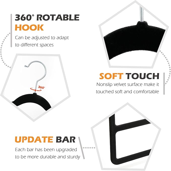 Velvet Pant Clothes Hanger Space Saving Non Slip Shorts Hanger, Myfolrena Jeans - Image 5