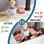 Blooming Peony Kitchen Sink Splash Guard Faucet Mat Pink Peony Flowers Super - Image 6