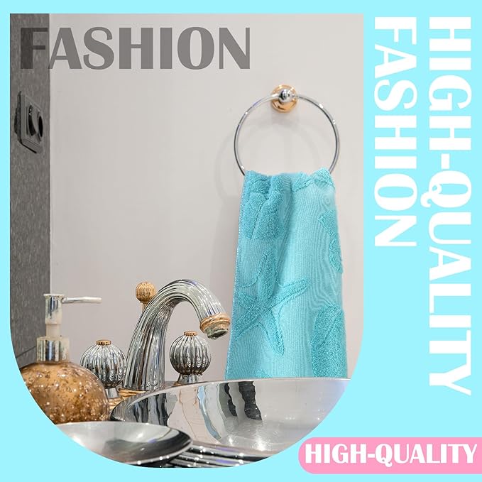 2 Pcs Coastal Hand Towels for Bathroom Ocean Beach Coastal Hand Towels 100% - Image 6
