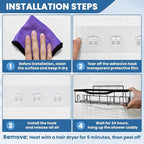 10 Pack Shower Caddy Adhesive Replacement, Shower Shelf Strong Adhesive Hooks - Image 4