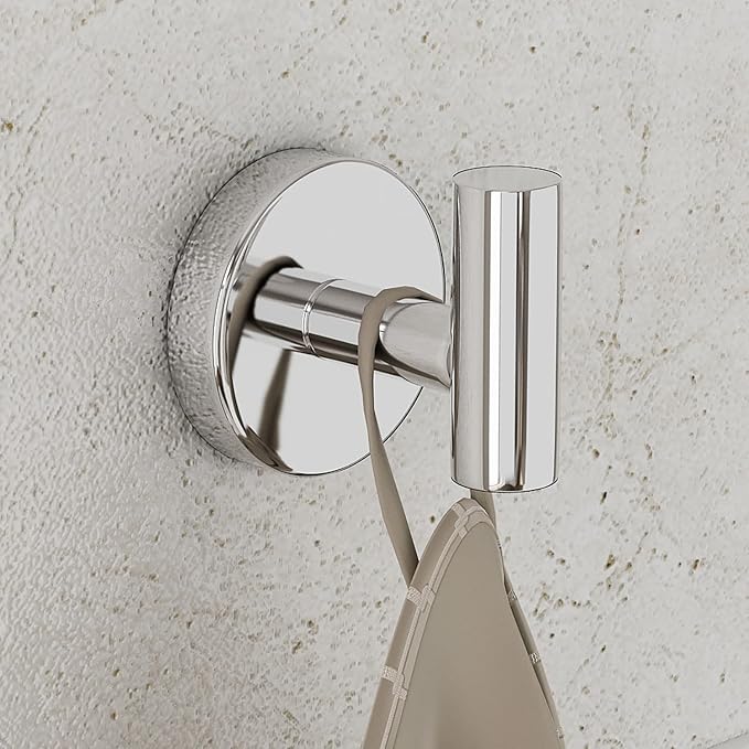 8 Pack Bath Towel Hooks, Wall Mount Towel Holder Chrome Finish Towel Rack - Image 2