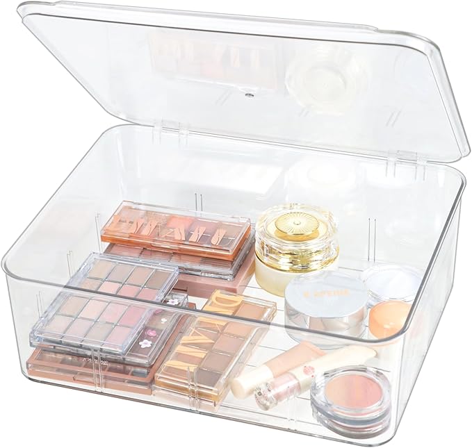 Clear Storage Container Drawer Organzier Dividers, Removable Divided Plastic by ZEXALOR