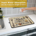 Giwawa Dish Drying Mat The Kitchen is The Heart of The Home, 18x24 inch Large - Image 5
