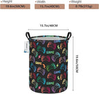 Round Foldable Handle Storage Basket toys Organization Bin Versatile Clothes - Image 2