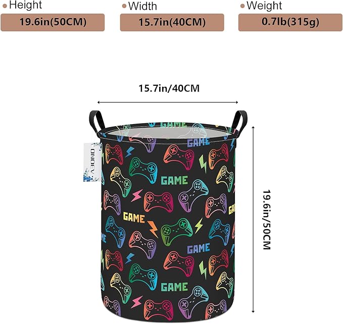 Round Foldable Handle Storage Basket toys Organization Bin Versatile Clothes - Image 2