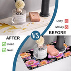 Colorful Peonies Sink Splash Guard Blooming Peonies Faucet Absorbing Mat Fast - Image 6