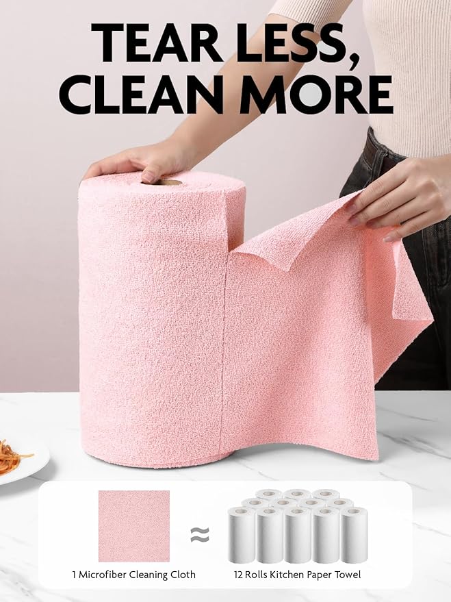 Fantasticlean Microfiber Cleaning Cloth Roll -90 Pack, Tear Away Microfiber - Image 2