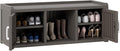 2-Tier Storage Bench, Waterproof UV-Resistant Outdoor Shoe Storage Cabinet with 2 Doors & Adjustable Shelves for Indoor Outdoor Entryway, Hallway, Living Room(Grey) by NBYSGO