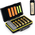 Detachable Battery Tester for AA and AAA Batteries, 10 Slots Battery Case for 8 by JJC