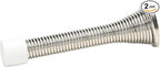 2 Pack Rok Hardware 3" Flexi Spring Heavy Duty Door Stop Brushed Nickel Finish by Rok