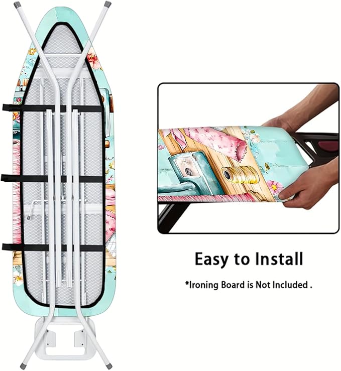 Nuxovilar Floral Sewing Machine Pattern Ironing Board Cover, 15×54 inch - Image 5