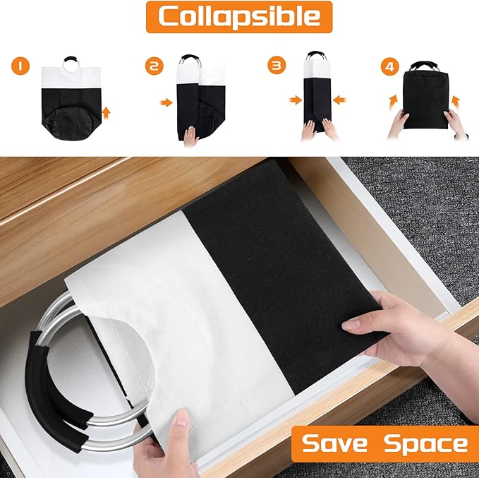 BlissTotes 90L Laundry Basket, Freestanding Laundry Hamper, Collapsible Dirty - Image 6